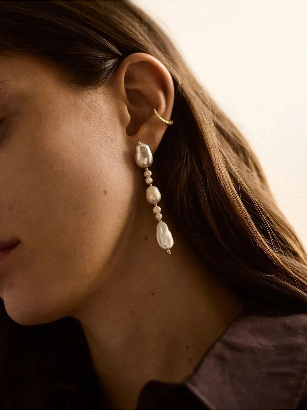 NEW Baublebar Beatrice Baroque Pearl Earrings